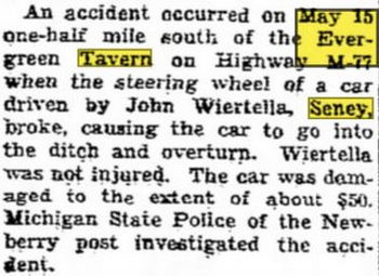 Evergreen Tavern and Cabins - May 18 1953 Article